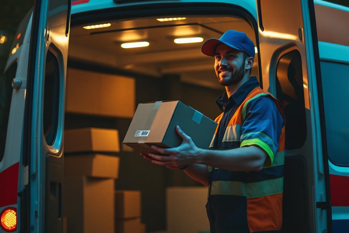 Entrega de paquetería en manos de un mensajero